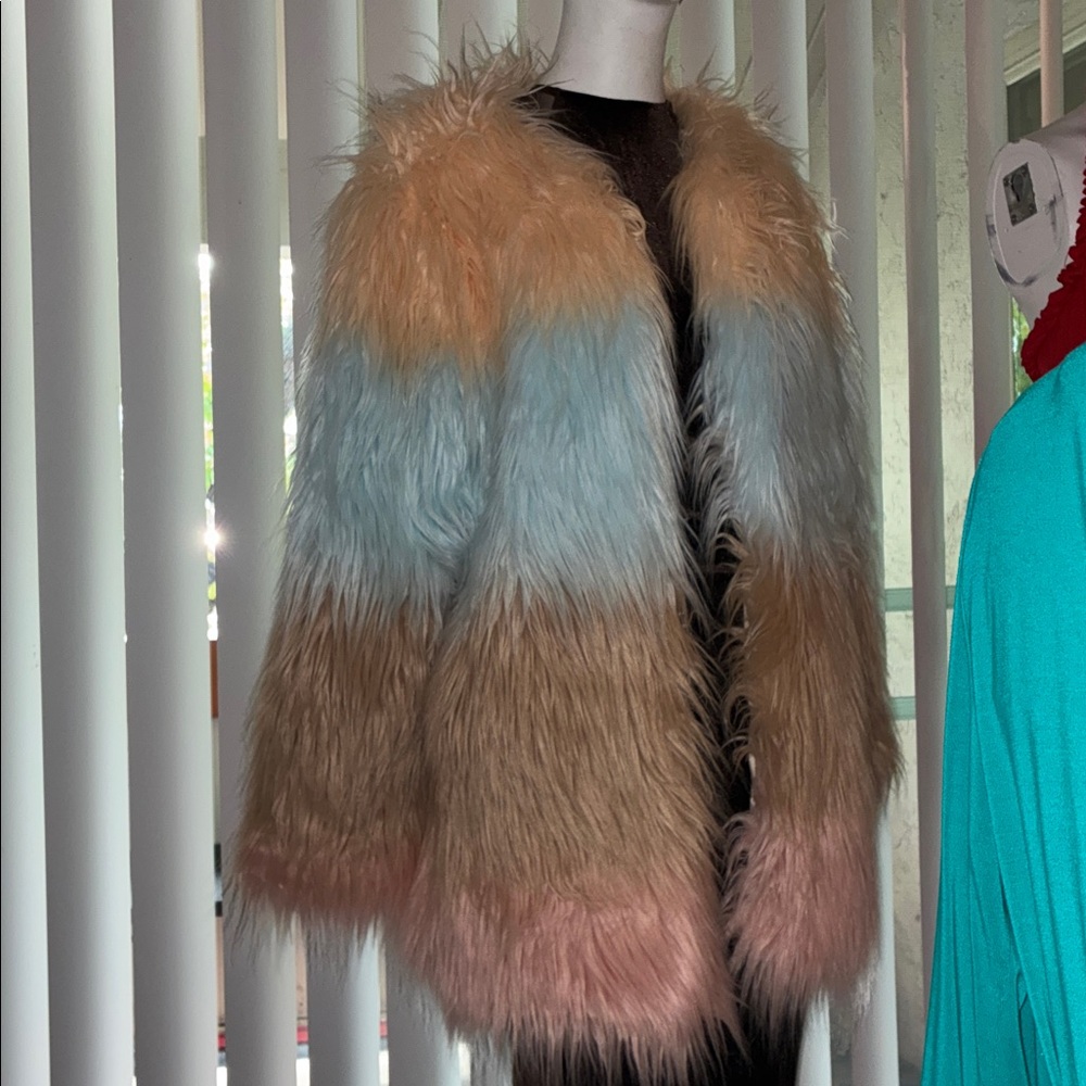 Faux Fur Ombre Coat forever 21